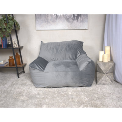 Fauteuil à billes en velours avec accoudoirs