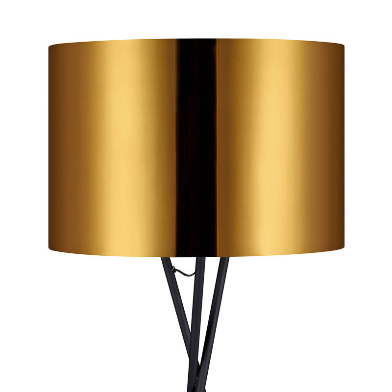 Ftenelle 158cm Black Tripod Floor Lamp, Gold