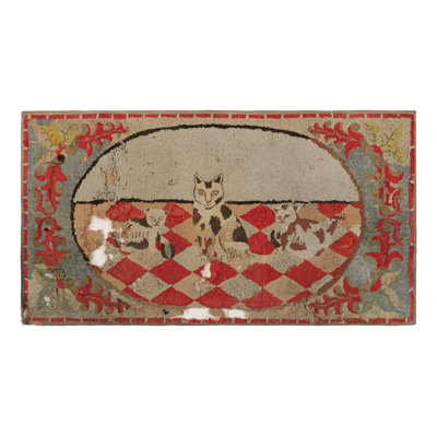 One-of-a-Kind 2’2”x4’ 1920s Wool Area Rug
