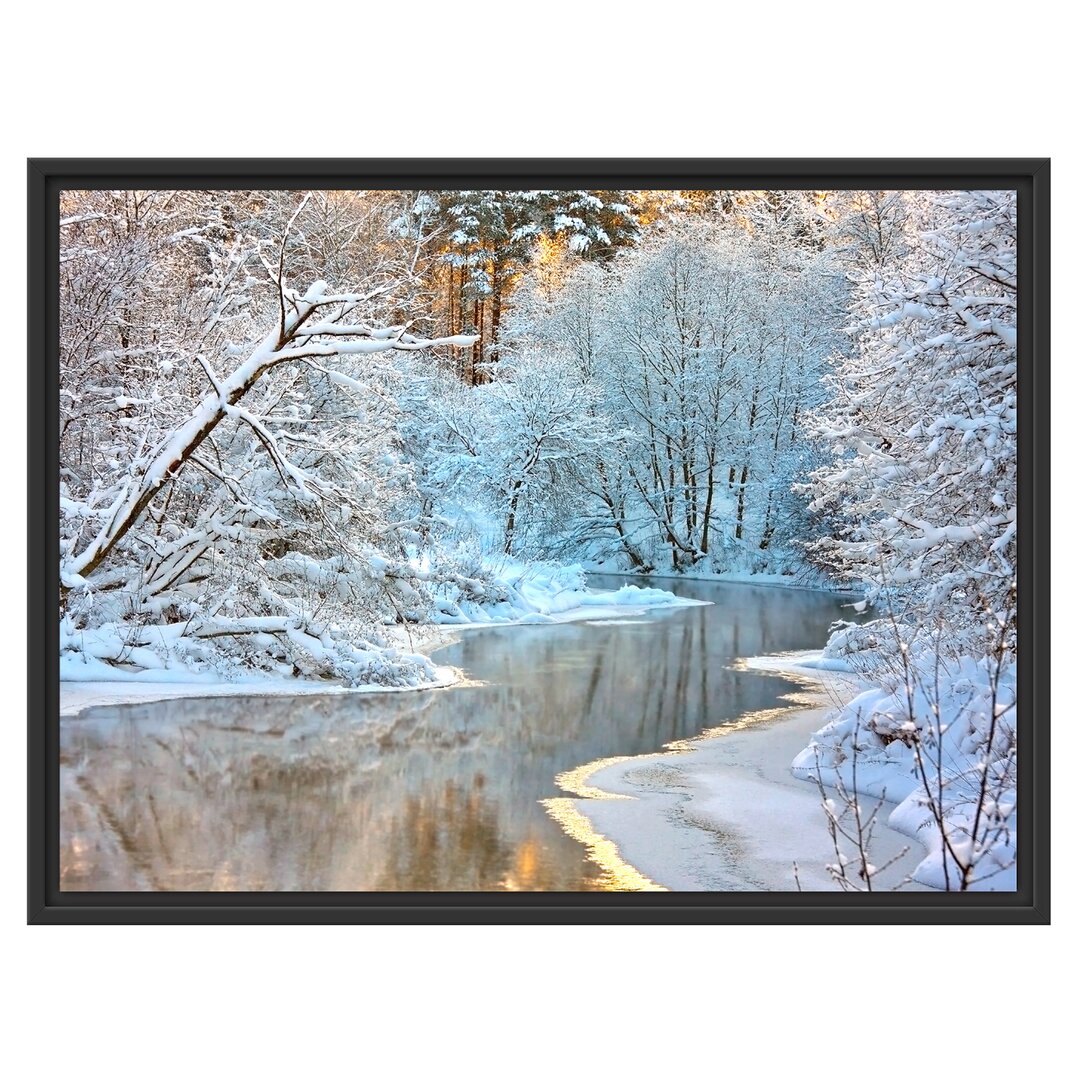 Gerahmtes Wandbild Atemberaubende Winterlandschaft