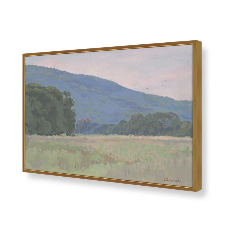 «Connecticut Valley Mountain Range» par Stephen Calcasola, reproduction d'art, H 12 po x l 16 po, Doré