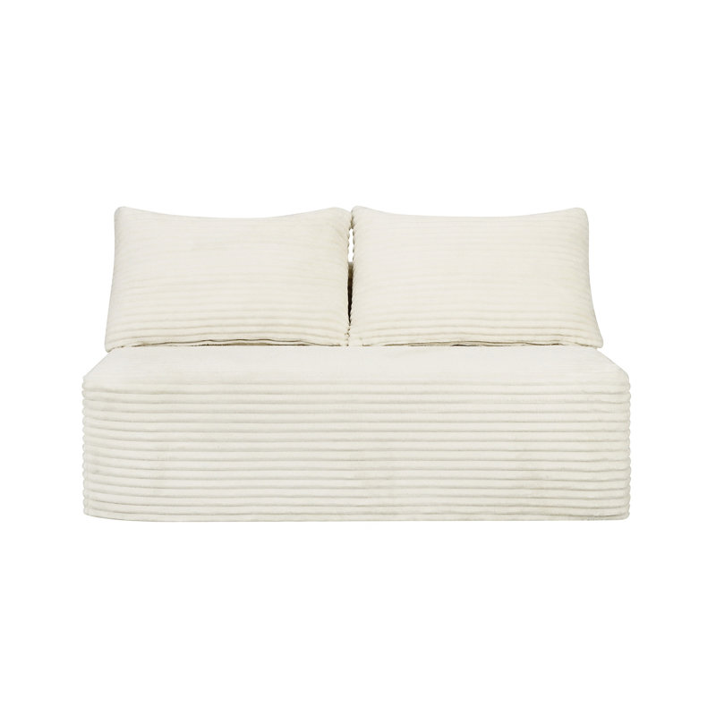 Canapé de 58 pouces à 2 places, Beige Fabric