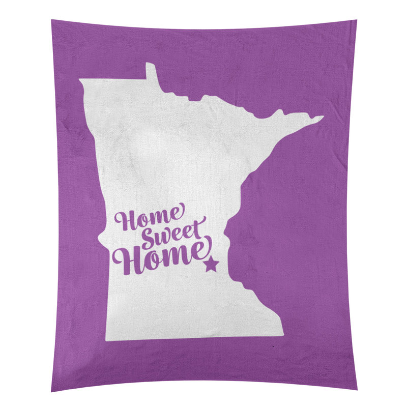Tapisserie murale Home Sweet Minneapolis, H 27,5 po x l 37,5 po, Violet