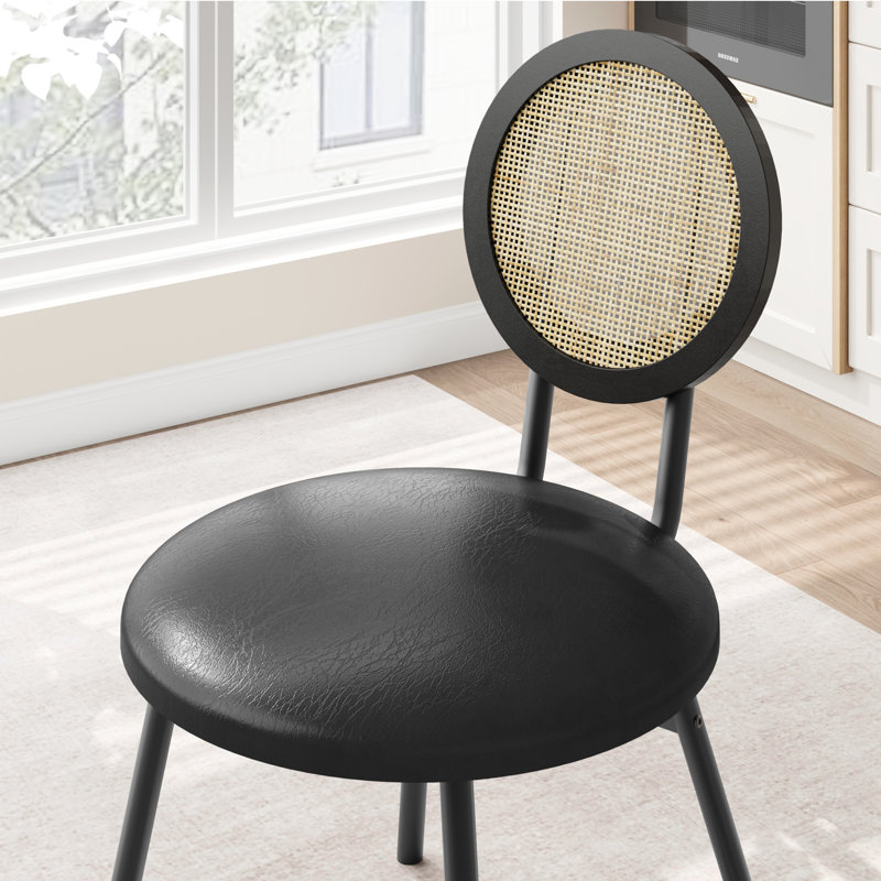 Upholstered Dining Chair, 4, Black, Black