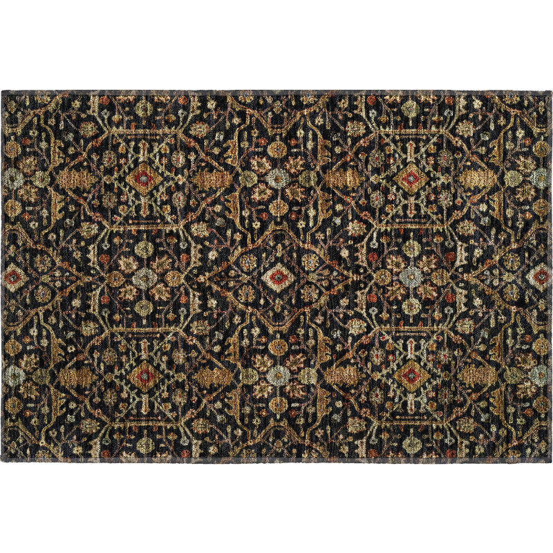 Premium Machine Washable Ducote AMF1130 Global Rug, Rectangle 1'8" x 2'6"