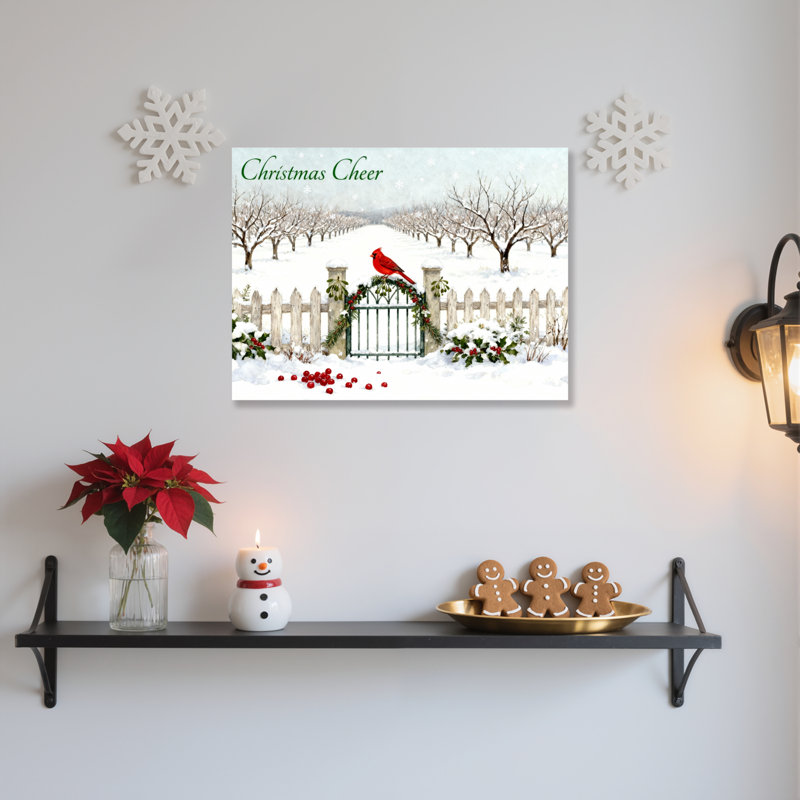 «Winter Scene Card», art mural sur toile, H 16 po x l 24 po