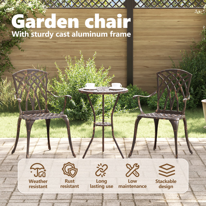 Patio Dining Armchair, Bronze 