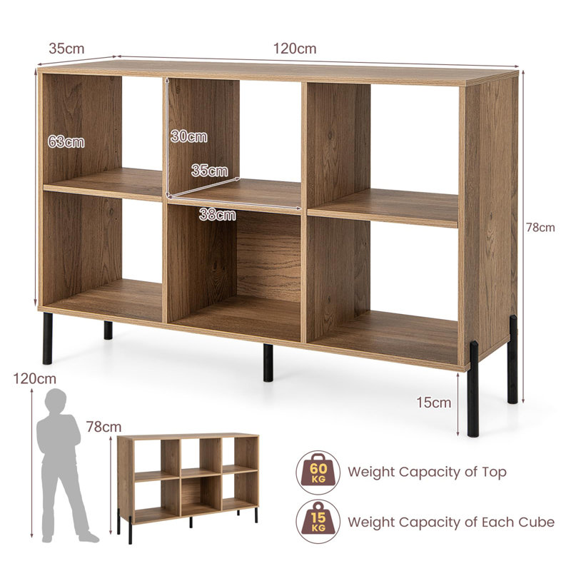 78cm H x 120cm W Cube Bookcase, Natural