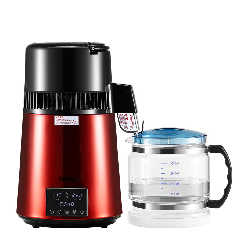Verre en acier inoxydable 750L 4L, H 16,14 po x l 10,63 po x P 10,63 po, Rouge