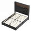 Structure de lit moelleuse en velours avec port USB et veilleuse, tête de lit avec rivet, lit plateforme à oreilles avec tablette de tête de lit-1950322996-1950322997