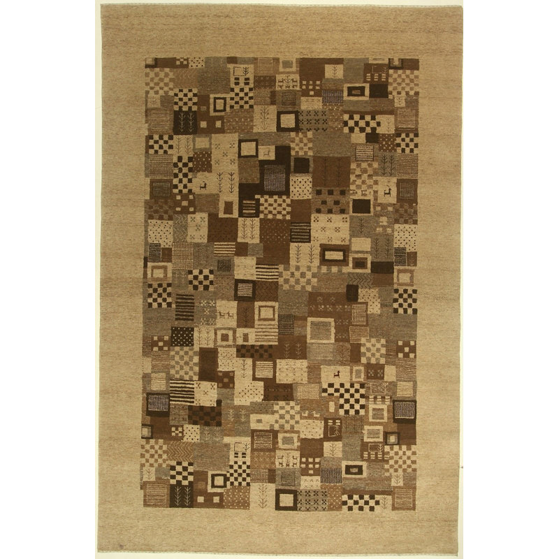 Handmade Cotton and Wool Geometric Area Rug