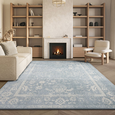 Nuss Oriental Slate/Ivory Area Rug