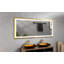 Miroir de salle de bain surdimensionné à DEL à cadre rectangulaire anti-buée et à intensité variable-863422913