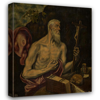 «St Jerome in Penitence» par El Greco (Domenikos Theotokopoulos) - Toile tendue avec châssis
