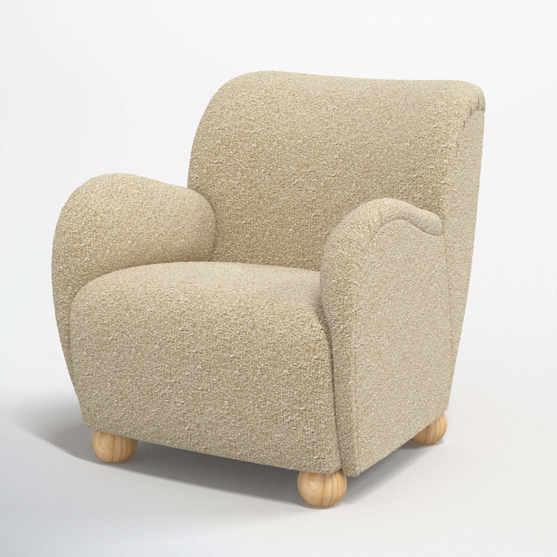 Cowen Polyester Armchair, Classic Buff Boucle