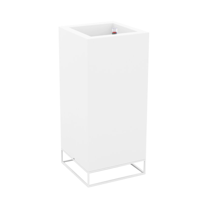 Vela Resin Pot Planter, 35.5" H x 15.75" W x 15.75" D, Ice