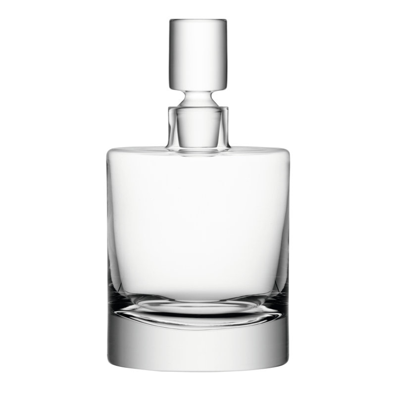 Handcrafted Clear Glass Whiskey Decanter with Heavy Base