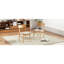Ensemble de 2 chaises de salle à manger - siège rembourré en tissu, pieds en bois d'hévéa massif, beige clair -2110366980