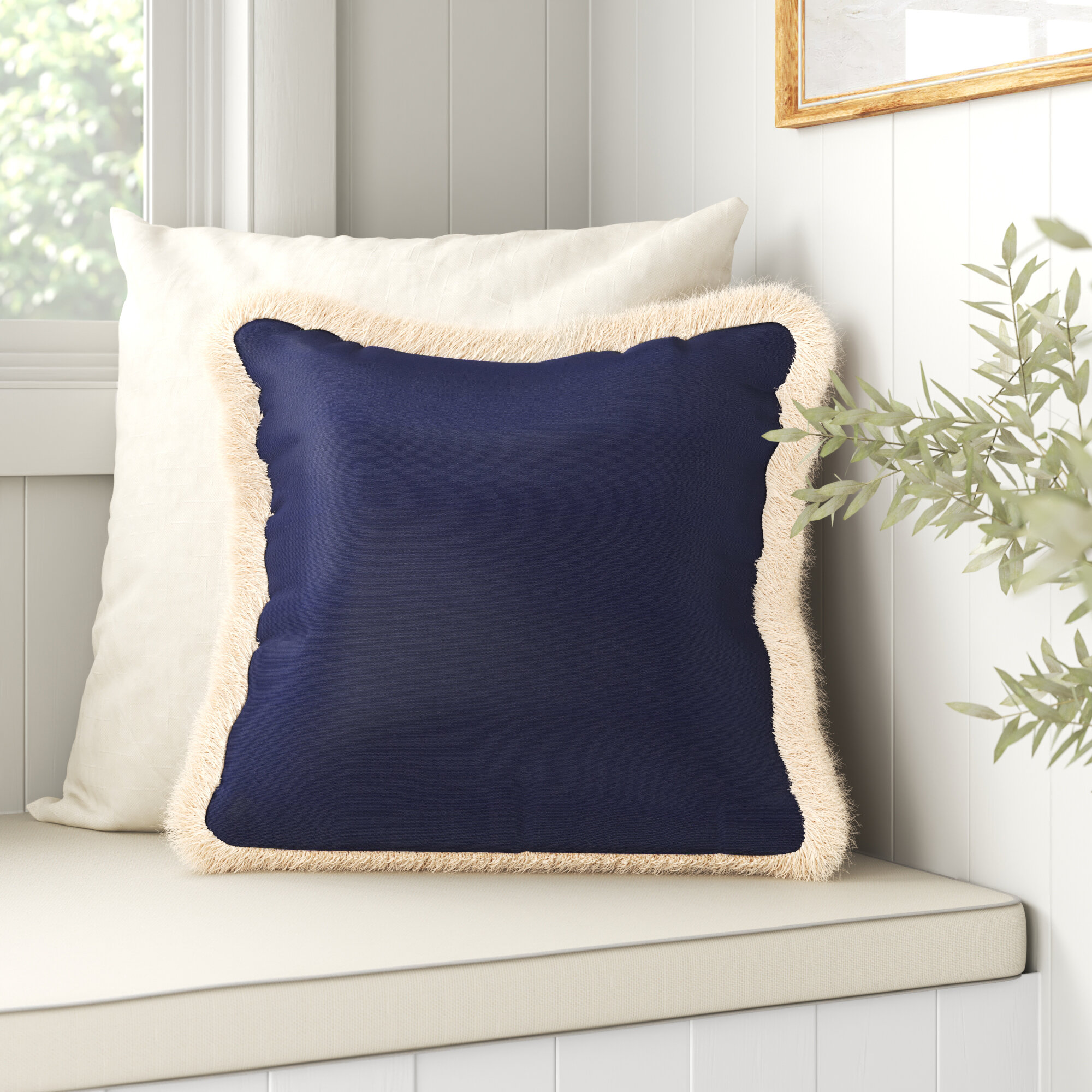 Indoor/Outdoor Sunbrella Shore Linen - 18x18 Throw Pillow