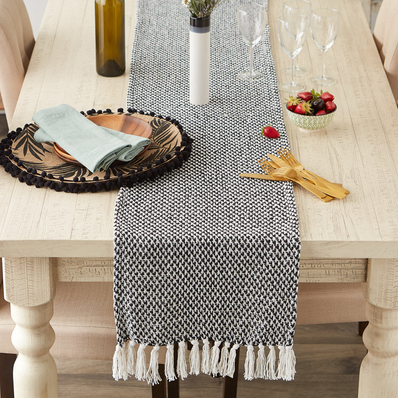 Destainy Solid Table Runner,  72'' x 15'', Black