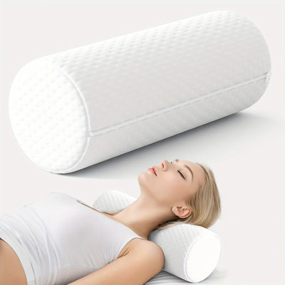 Neck Roll Pillow for Pain Relief Sleeping, Cervical Memory Foam Cylinder Pillow,Travel Bolster Pillow for Bed for Side Sleepers Back Sleeper,15.7 * 6 * 6 inch