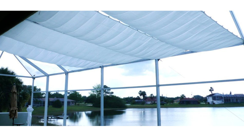 Sun Shade incl. Mounting Kit, Grey, 270 x 140cm, Laufhakenstopper, Edelstahlseil und 2 Seilspanner