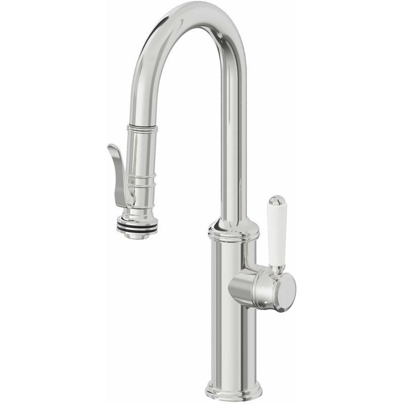 Davoli Pull-Down Prep/Bar Faucet with Squeeze Sprayer, Polished Chrome