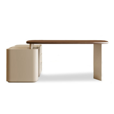 Light Luxury Modern L-Shaped Solid Wood Desk