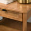 Table de chevet avec tiroir simple et tablette en noyer - Rehaussez l'ambiance de votre chambre à coucher