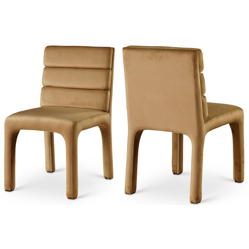 Chaise d'appoint en velours capitonné Kai, Velours selle