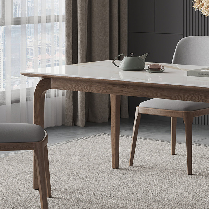 Small household rectangular solid wood table set, 29.52"H x 70.86"L x 35.43"W