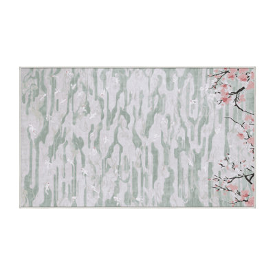 Tapis blanc lavable à la machine