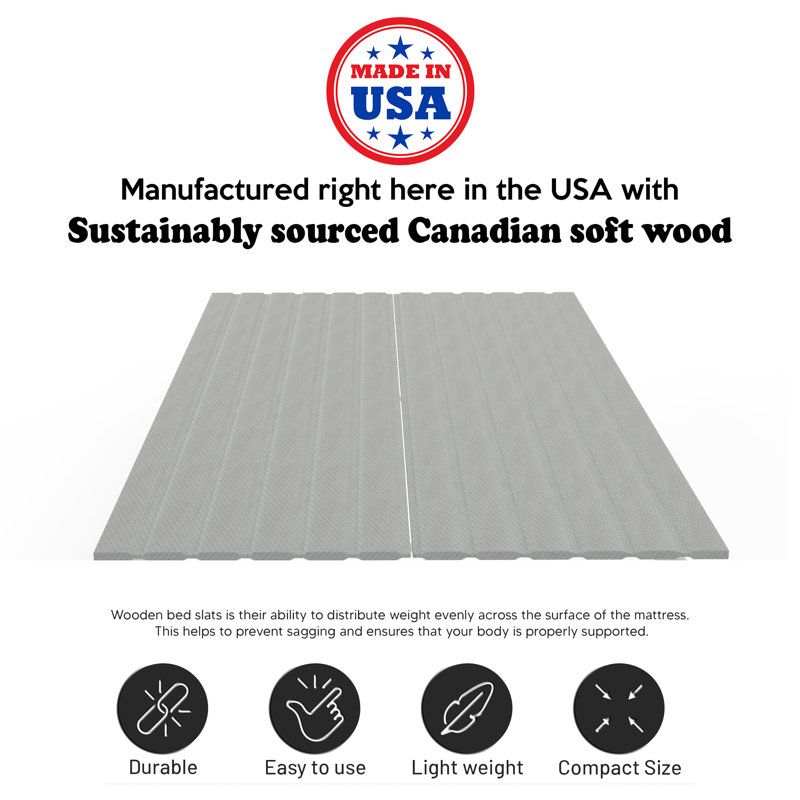 Aaryav 0.75" Heavy Duty Vertical Mattress Support Wooden Bunkie Board/Slats with Cover, Queen