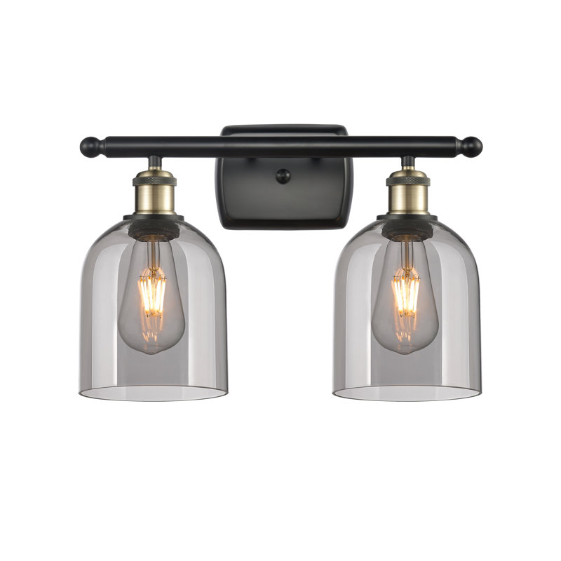 Allysson 2 - Light Dimmable Vanity Light, Light Smoke, Black Antique Brass