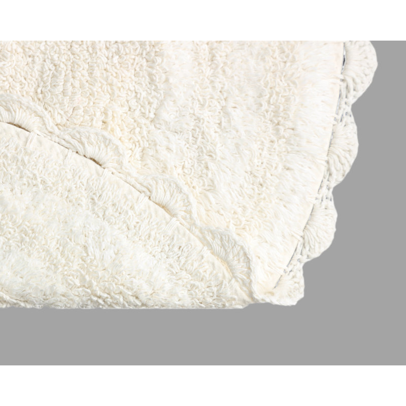 Crochet Lace Semi Bath Rug, White