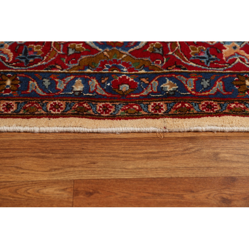 Tapis persan Kashmar à motif floral rétro noué à la main 10 x 12