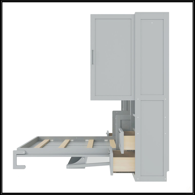 Lit escamotable double avec placard