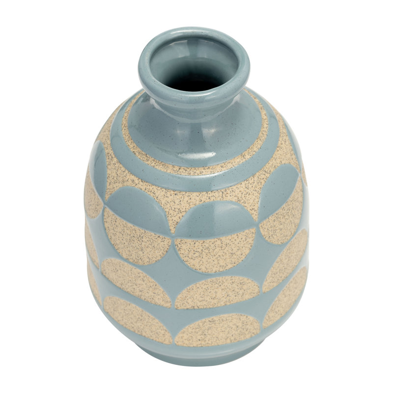 Jeiker Boho Stoneware Ceramic Vase with Textured Detail and Sculptural Form in Contemporary Minimalist Design for Modern Eclectic Spaces