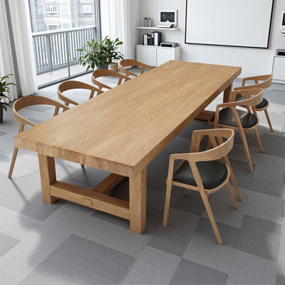 Standard Burlywood Solid Wood Conference Tables by Ophelia & Co.