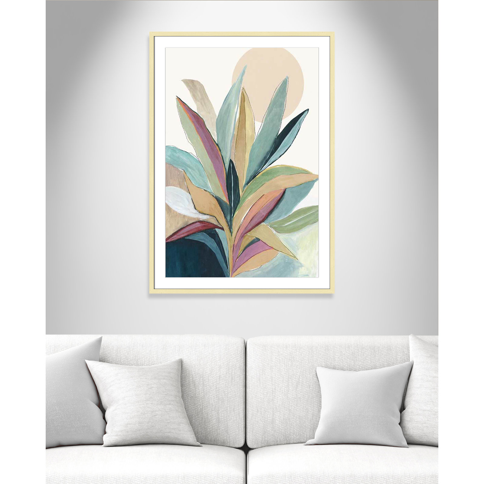 Sherbrooke Sunny Bright Leaves I by Asia Jensen Print, Yes, Gold Single Picture Frame, 41.5" H x 29.5" W x 1.25" D