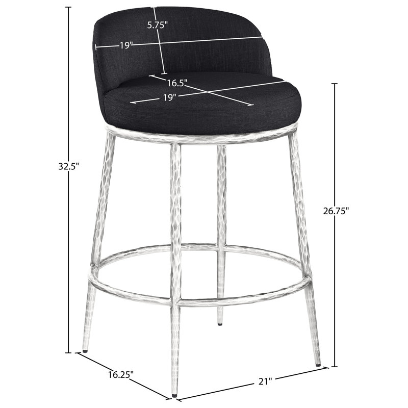 Tabouret de comptoir Ferro Hessle, Siège noir / structure argent