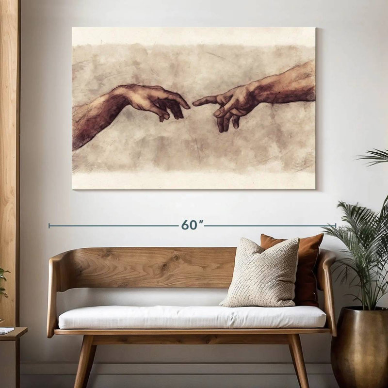 Leisha Angels Touching Fingers, H 34 po x l 51 po