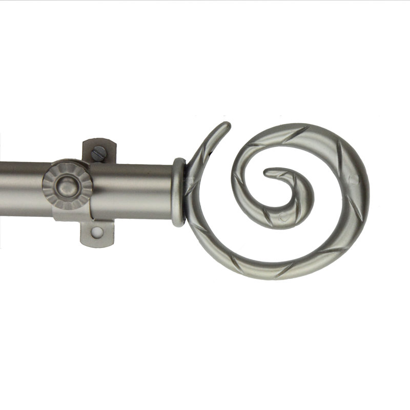 Tringle à rideaux simple réglable 28 "à 48" 0,81 "à baie vitrée, 18 po - 28 po (chaque côté), Nickel satiné