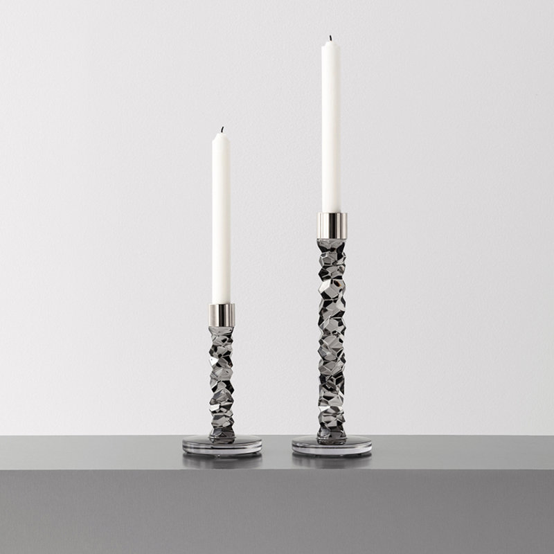 Carat Candlestick, 7.2" H x 4" W x 4" D
