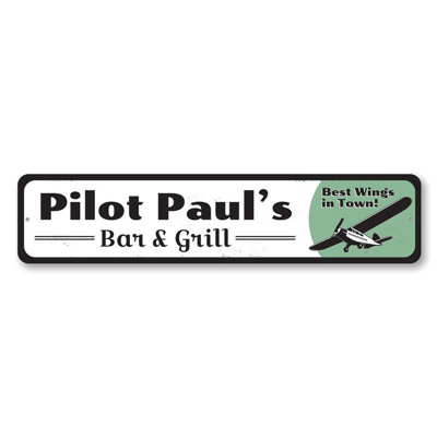 Enseigne en métal Pilot Bar & Grill