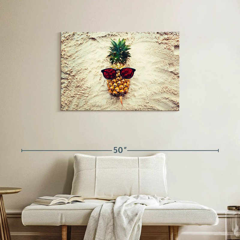 Yarlin Cool Sandy Pineapple, 24" H x 36" W