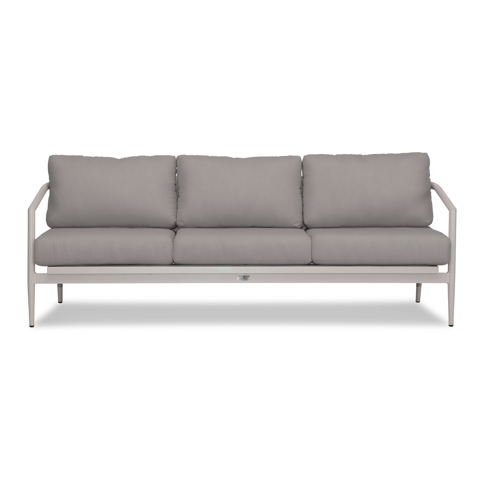Delaine 83.25'' Wide Straight Powder Coated Aluminum Patio Sofa with Cushions, Canvas Charcoal Sunbrella® Canvas, Urban Stone