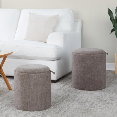 Repose-pieds rond avec rangement 15,5 po Alvena
