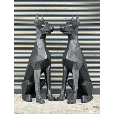 Statue de Doberman assis - XL