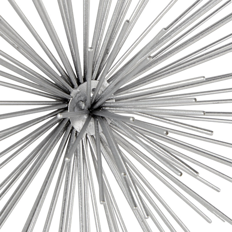Silver 3D Starburst Metal Wall Decor Set of 3
